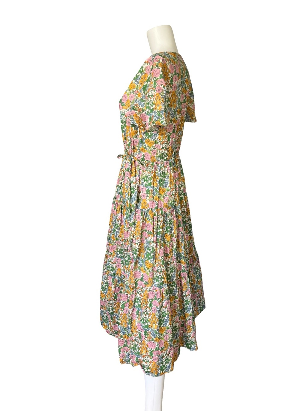 J Crew x Liberty Fabric faux wrap Dress Floral Print Cotton Womens Size 10 - Picture 3 of 12